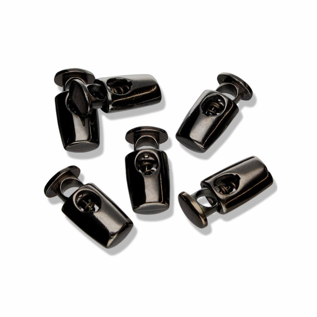 Kordelstopper mini 1-Loch Metall für 2-3mm Kordel gunmetall